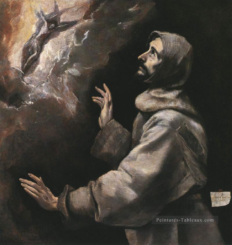 St François recevant les stigmates 1577 maniérisme espagnol Renaissance El Greco Peintures à l'huile